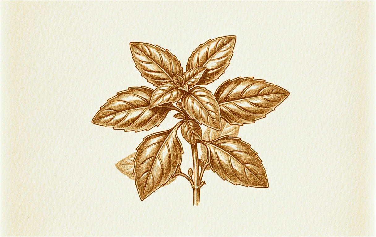 Basil botanical sketch