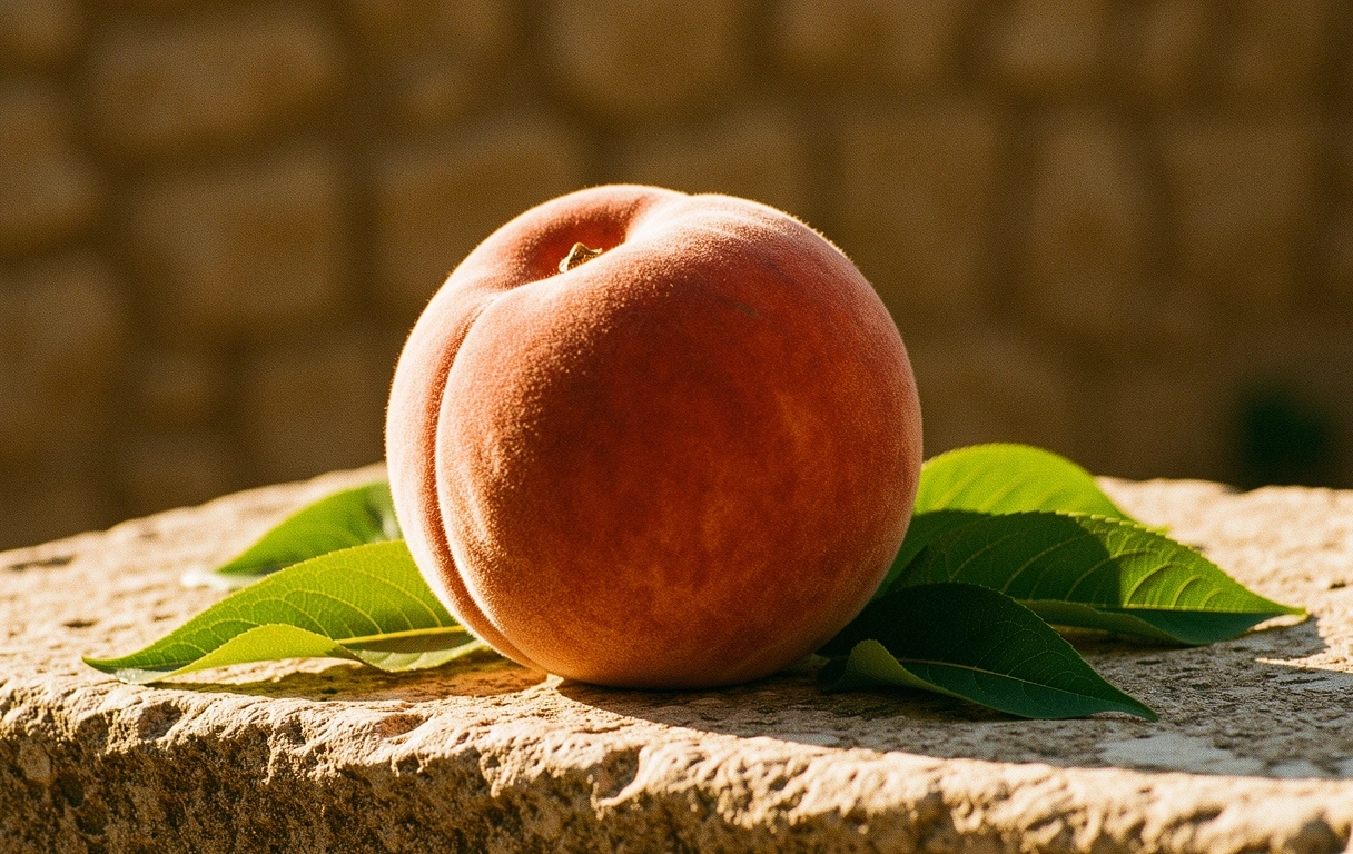 Peach botanical sketch